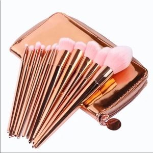 12 pcs Makeup brushes bronze